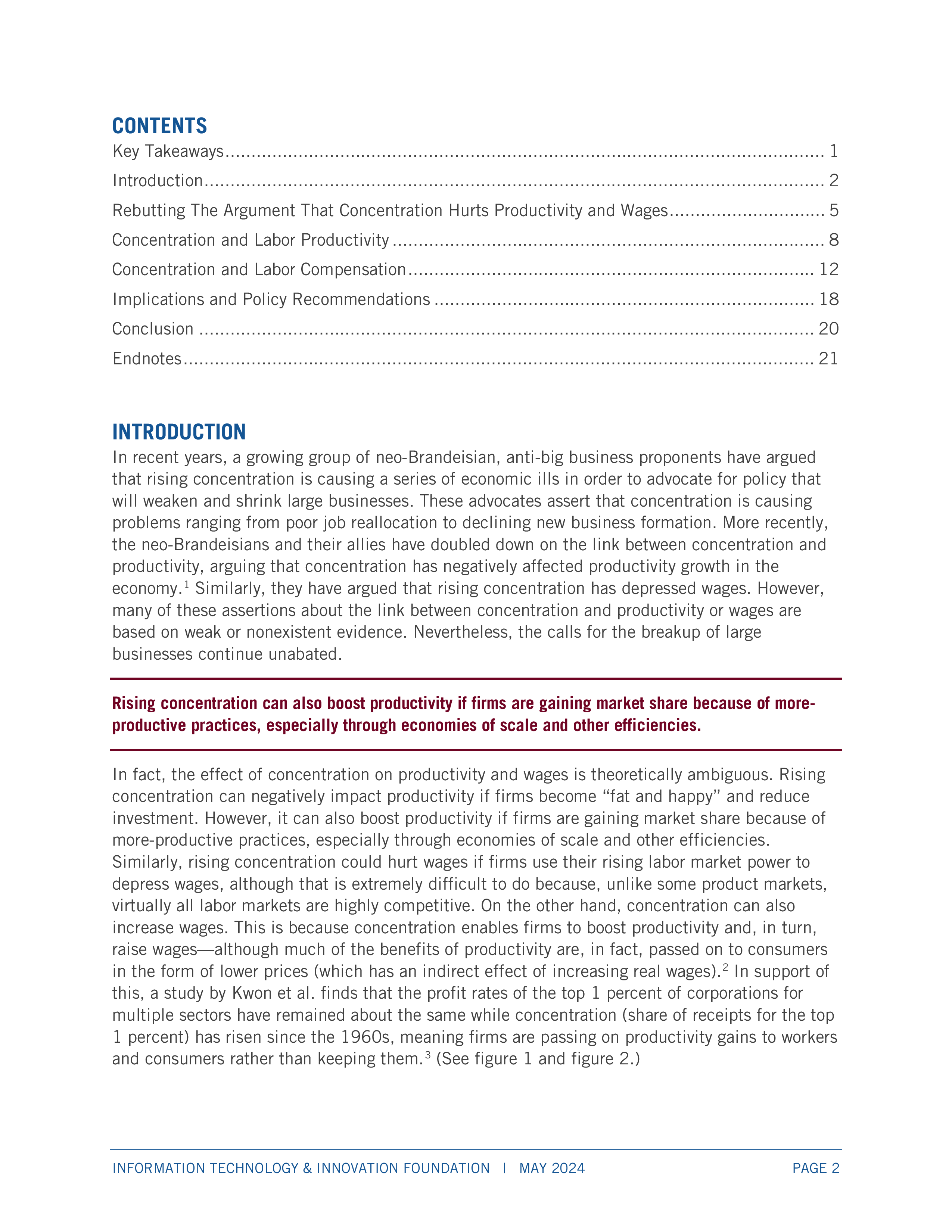 ITIF2024企业集中度对生产力和薪资的积极影响分析报告英文版25页